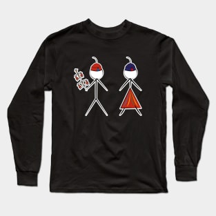 Madeira Island Male & Female Stick Figure inspired by Folklore Long Sleeve T-Shirt